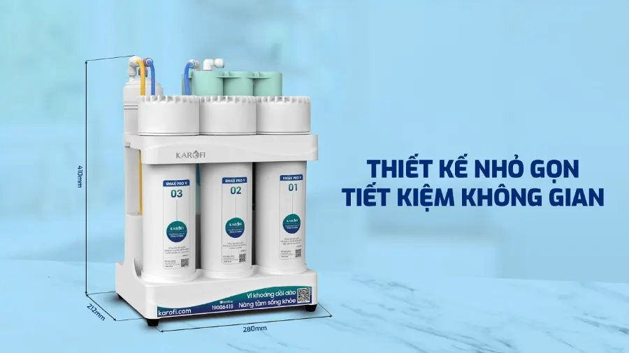 Thiết kế nhỏ gọn - Tiết kiệm không gian - Máy lọc nước Karofi KAQ-U05 Pro