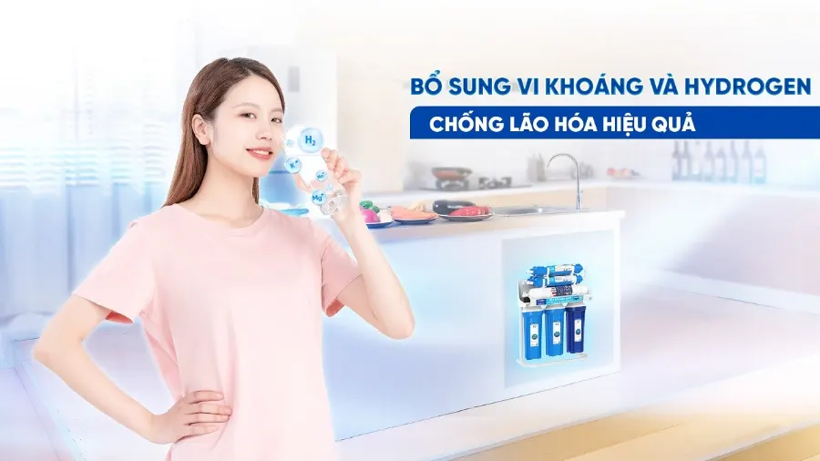 Bổ sung vi khoáng và Hydrogen chống lão hóa - Máy lọc nước Karofi KHY-TN99