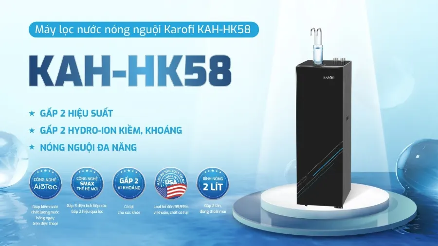 Máy lọc nước nóng nguội Karofi KAH-HK58 – may loc nuoc nong nguoi karofi kah hk58 1