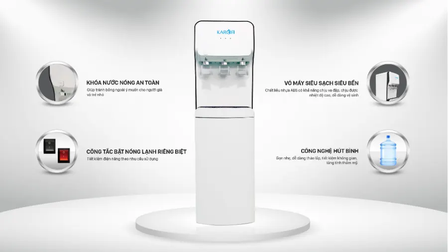 Cây nước nóng lạnh Karofi hút bình HC18 - hình ảnh thực tế 3