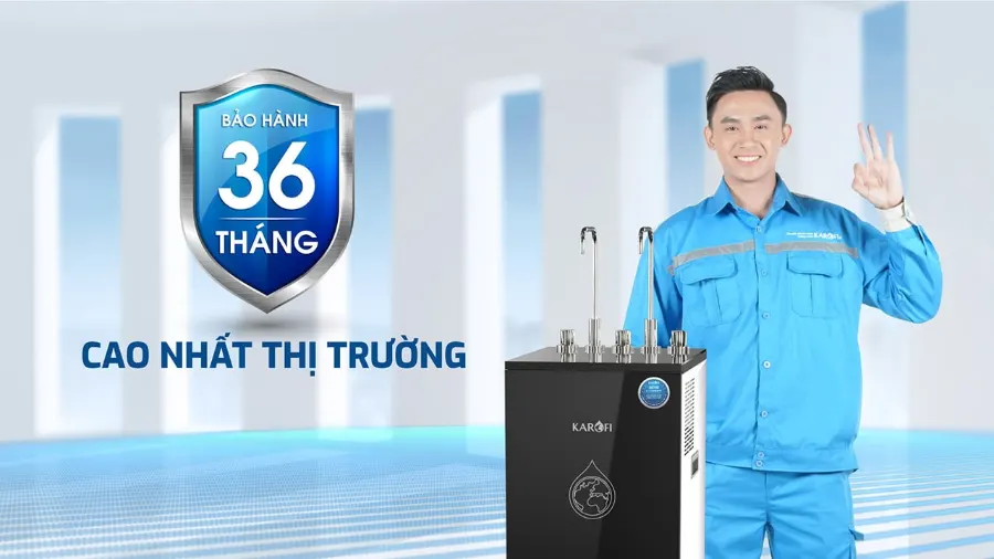 Bảo hành gấp 3 - An tâm sử dụng dài lâu - Máy lọc nước nóng lạnh Karofi KAD-R35