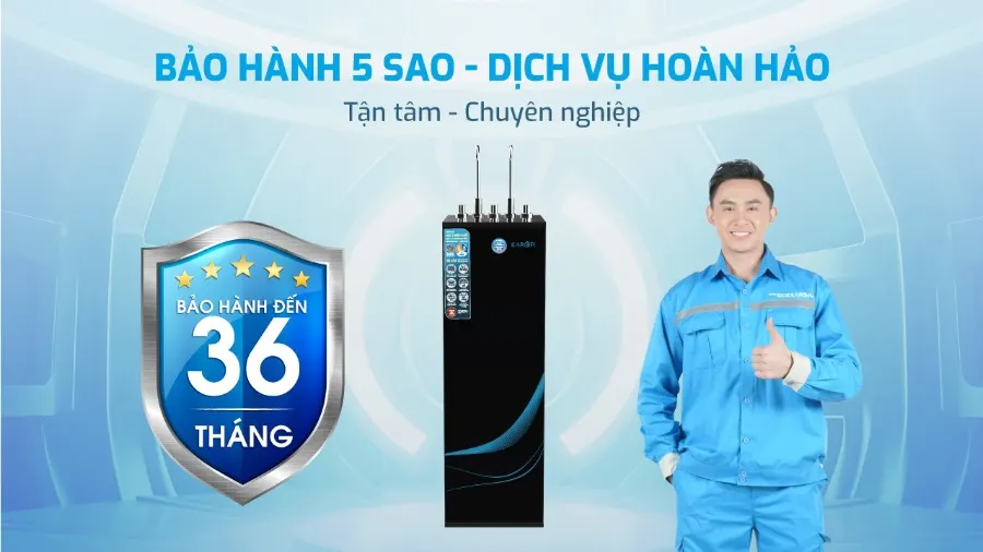 Bảo hành 5 sao - dịch vụ hoàn hảo - Máy lọc nước nóng lạnh Karofi KAD-L55