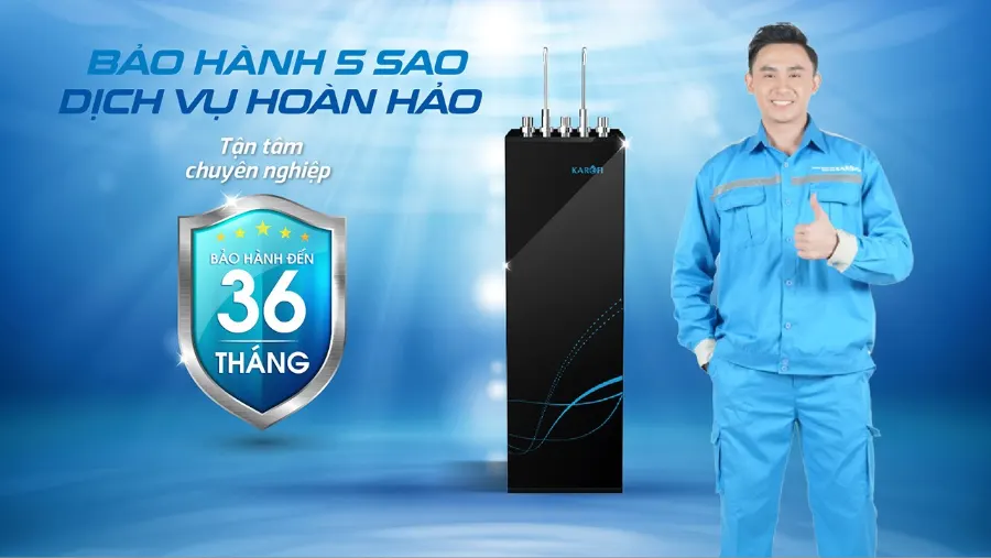 Bảo hành 5 sao - dịch vụ hoàn hảo - Máy lọc nước nóng lạnh Karofi KAD-M55