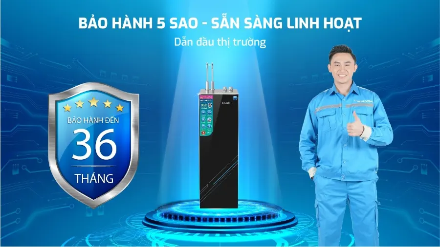Bảo hành 5 sao - sẵn sàng linh hoạt để dẫn đầu thị trường – Máy lọc nước Karofi KAQ-HK38 - Máy lọc nước Karofi KAQ-HK38