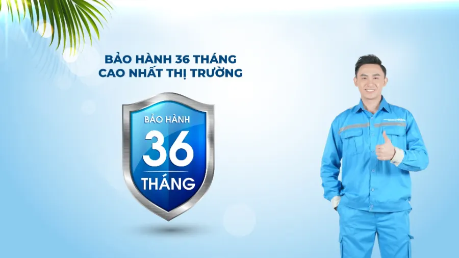 Thời gian bảo hành đến 36 tháng - Máy lọc nước nóng lạnh Karofi KAD-R38S