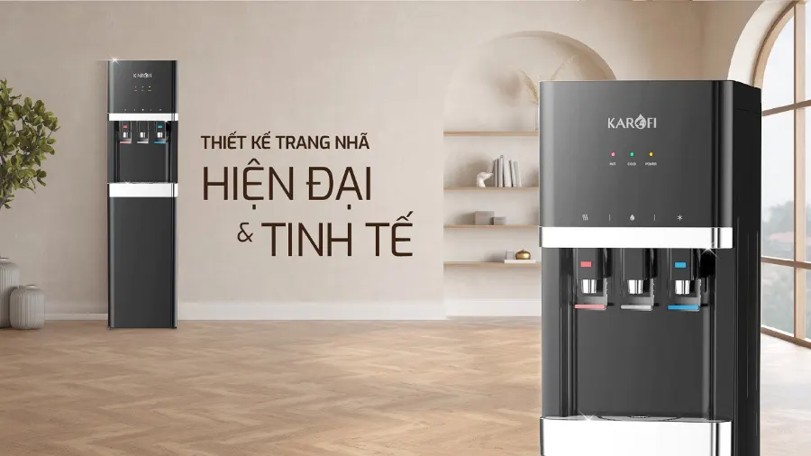 Thiết kế trang nhã tinh tế - hiện đại - Cây nước nóng lạnh Karofi HCV208B