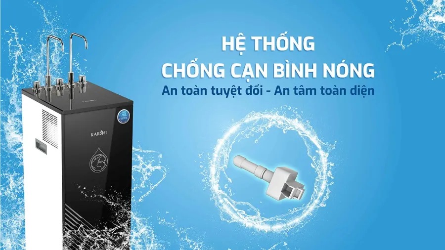 AN TOÀN HƠN - AN TÂM HƠN với hệ thống chống cạn bình nóng - Máy lọc nước nóng lạnh Karofi KAD-R35