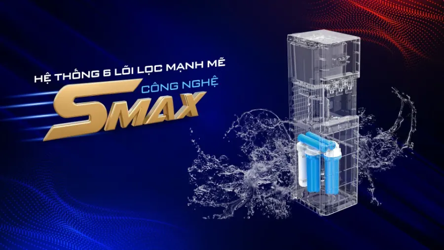 Hệ thống 6 lõi lọc mạnh mẽ - Máy lọc nước nóng lạnh Karofi HCV208RO