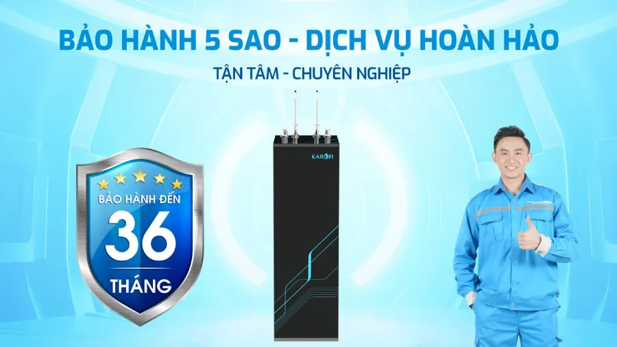 Thời gian bảo hành đến 3 năm - Máy lọc nước nóng nguội Karofi KAH-D18