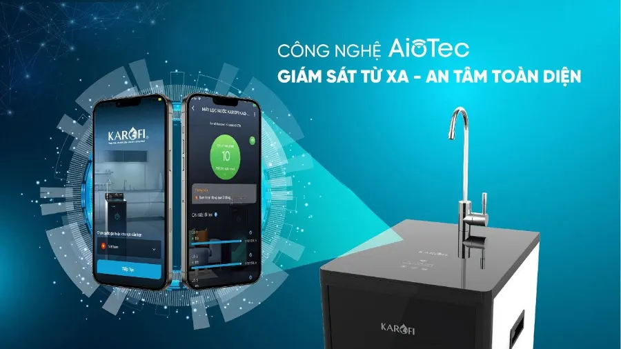 Công nghệ AIoTec - Giám sát từ xa - An tâm toàn diện - Máy lọc nước Karofi KAQ-D58