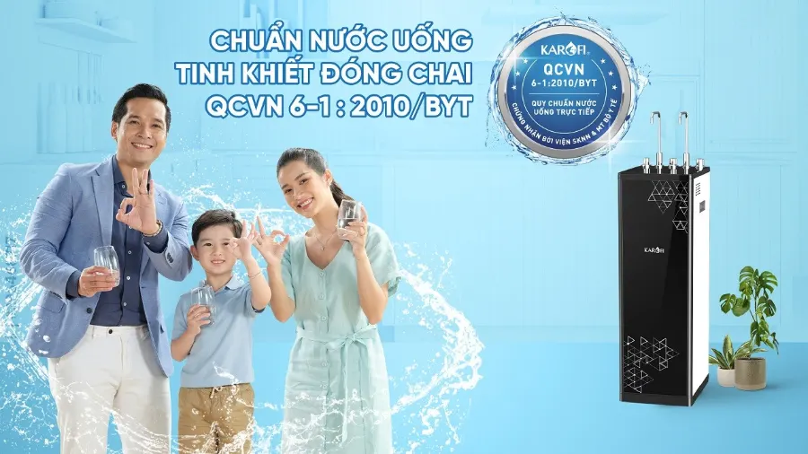 Nước sau lọc đạt chuẩn qcvn 6-1:2010/BYT - Máy lọc nước nóng lạnh Karofi KAD-D66S