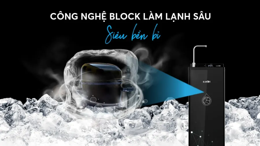 Công nghệ Block lạnh sâu - Giải khát cực đã - Máy lọc nước nóng lạnh Karofi KAD-D88