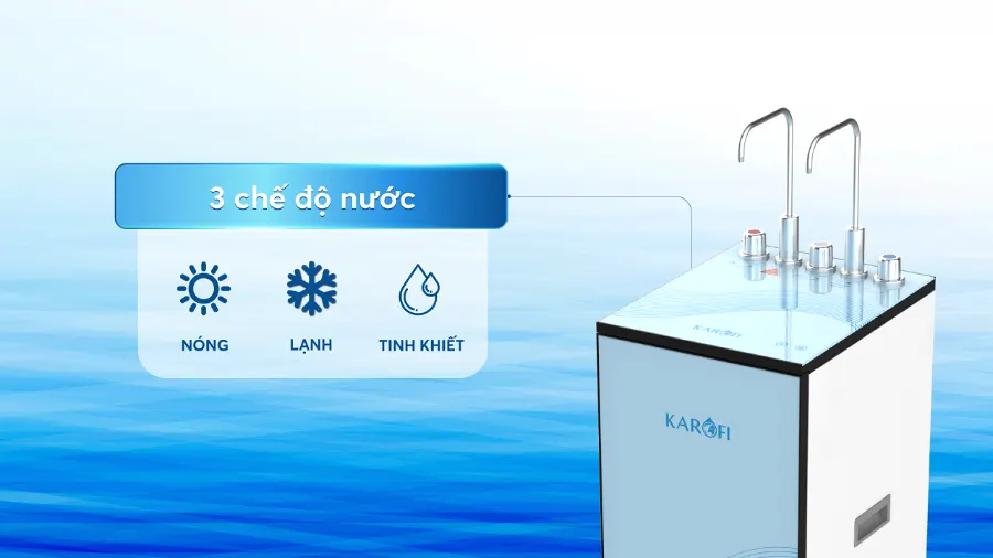 3 chế độ nước siêu tiện lợi – Máy lọc nước nóng lạnh Karofi KAD-D950S - Máy lọc nước nóng lạnh Karofi KAD-D950S