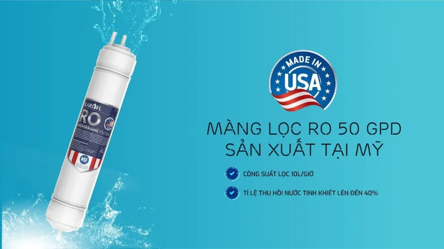 Màng lọc RO 50 GPD thay nhanh sản xuất tại Mỹ - Máy lọc nước Karofi ERO100V