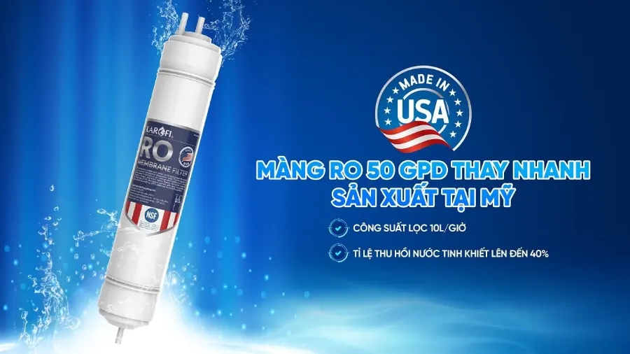Màng RO 50 gdp nguyên khối sản xuất tại mỹ - Máy lọc nước Karofi ERO108