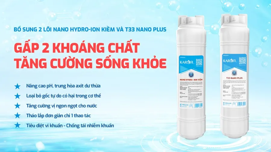 Gấp 2 khoáng chất - tăng cường sống khỏe – Máy lọc nước nóng lạnh Karofi KAD-L82 - Máy lọc nước nóng lạnh Karofi KAD-L82