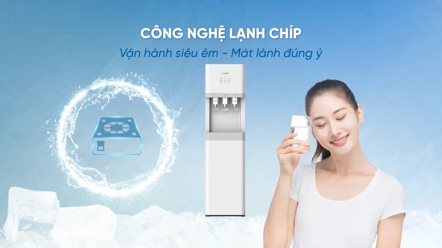 Lạnh chip siêu êm - Đập tan cơn khát - Máy nóng lạnh Karofi HCV206