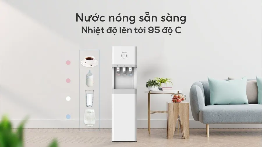 Nước nóng sẵn sàng, đáp ứng ngay lập tức - Cây nước nóng lạnh Karofi HCV208