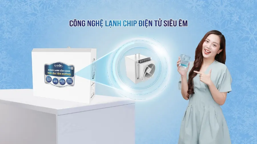 Công nghệ lạnh chip điện tử siêu êm - Máy nóng lạnh Karofi KAO-T80