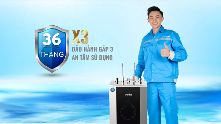 Bảo hành 36 tháng cao nhất thị trường - An tâm sử dụng dài lâu - Máy lọc nước nóng lạnh Karofi KAD-C55