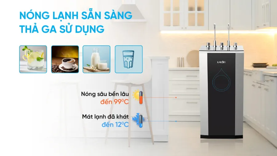Nước nóng, nước lạnh sẵn sàng - Đáp ứng mọi nhu cầu về nước – Máy lọc nước nóng lạnh Karofi KAD-C55 - Máy lọc nước nóng lạnh Karofi KAD-C55