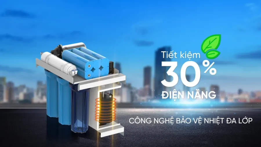 Tiết kiệm 30% điện năng - Máy lọc nước nóng lạnh Karofi KAD-C55