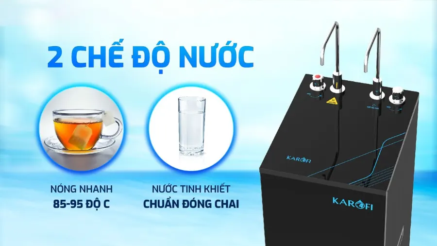 2 chế độ nước nóng - nguội – Máy lọc nước nóng nguội Karofi KAH-D18 - Máy lọc nước nóng nguội Karofi KAH-D18