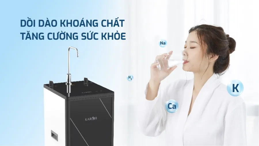 Dồi dào khoáng chất - tăng cường sức khỏe - Máy lọc nước nóng lạnh Karofi KAD-D66V