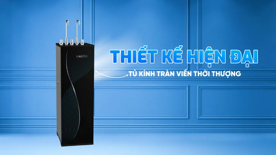 Thiết kế hiện đại - tủ kính tràn viền thời thượng - Máy lọc nước nóng lạnh Karofi KAD-D69