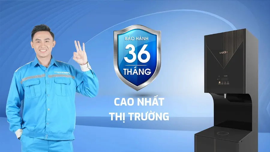 Bảo hành 36 tháng - Máy lọc nước nóng lạnh Karofi KAD-F102