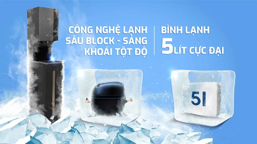 Lạnh sâu Block - Sảng khoái tột độ - Máy lọc nước nóng lạnh Karofi KAD-F102