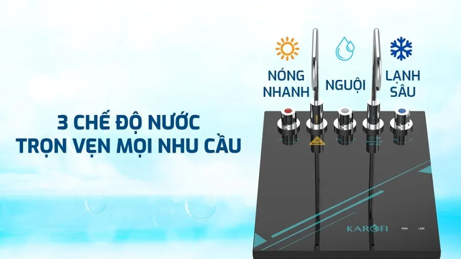 3 chế độ nước - thỏa mãn mọi nhu cầu – Máy lọc nước nóng lạnh Karofi KAD-HC68 - Máy lọc nước nóng lạnh Karofi KAD-HC68