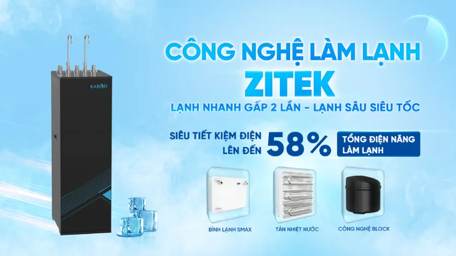 Công nghệ làm lạnh máy nén hiệu suất cao zitek – Máy lọc nước nóng lạnh Karofi KAD-L68 - Máy lọc nước nóng lạnh Karofi KAD-L68