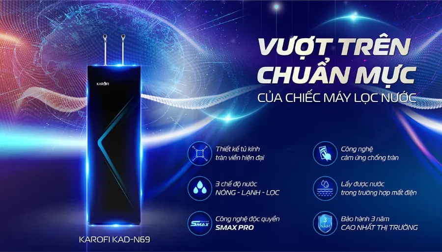 Tính năng - Máy lọc nước nóng lạnh Karofi KAD-N69