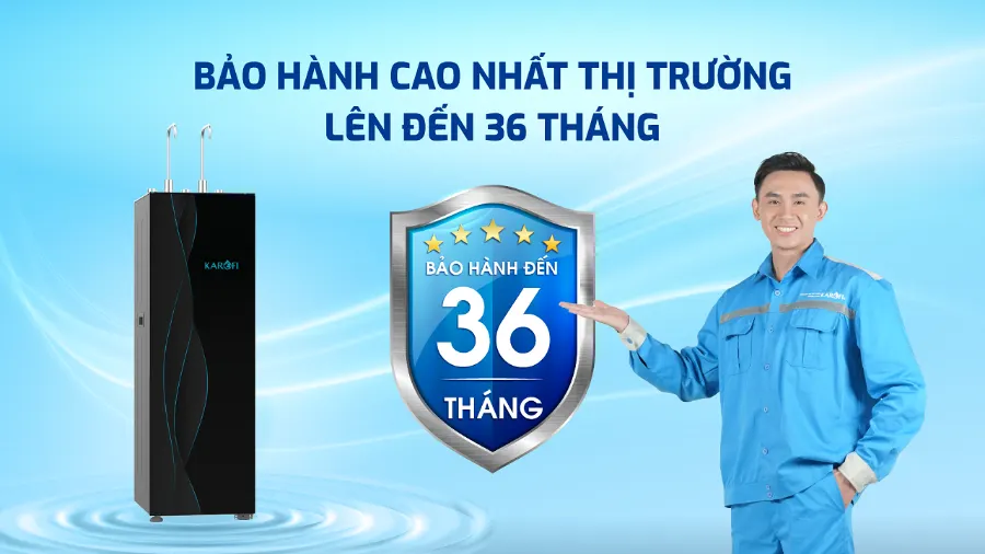 Bảo hành cao nhất thị trường - Dịch vụ 5 sao hoàn hảo - Máy lọc nước nóng lạnh Karofi KAD-X68