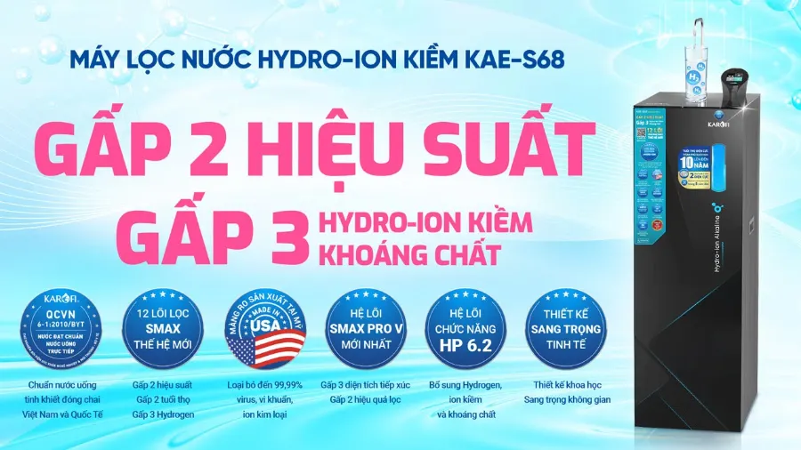 Máy lọc nước Hydro-ion kiềm Karofi KAE-S68 – kae s68 01