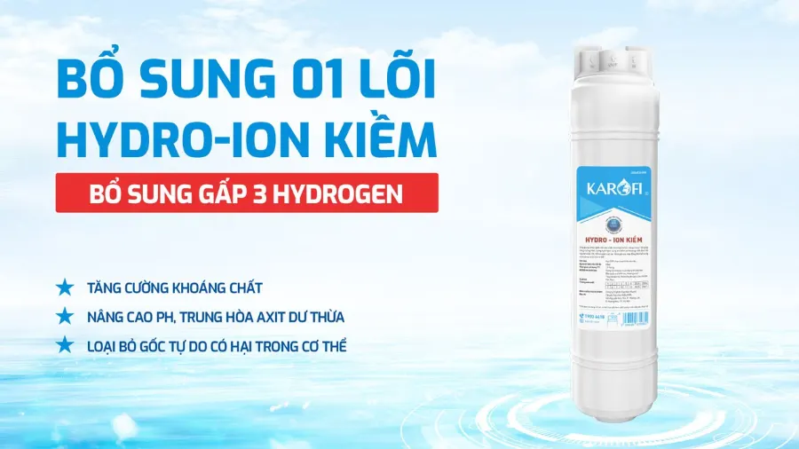 Máy lọc nước nóng lạnh Hydro-ion kiềm Karofi KAE-S86 - hình ảnh thực tế 3