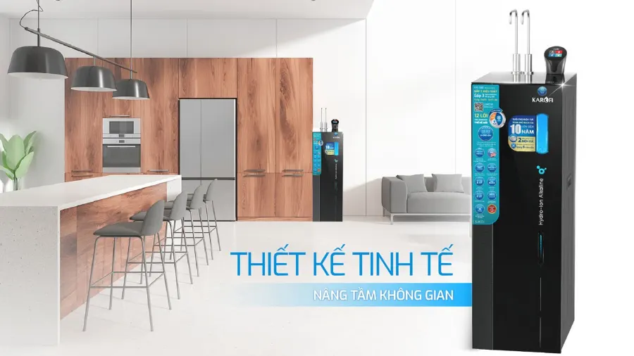 Thiết kế tinh tế - nâng tầm không gian – Máy lọc nước nóng lạnh Hydro-ion kiềm Karofi KAE-S86 - Máy lọc nước nóng lạnh Hydro-ion kiềm Karofi KAE-S86