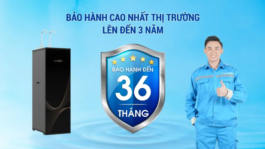 Thời gian bảo hành đến 3 năm - Máy lọc nước nóng nguội Karofi KAH-X29