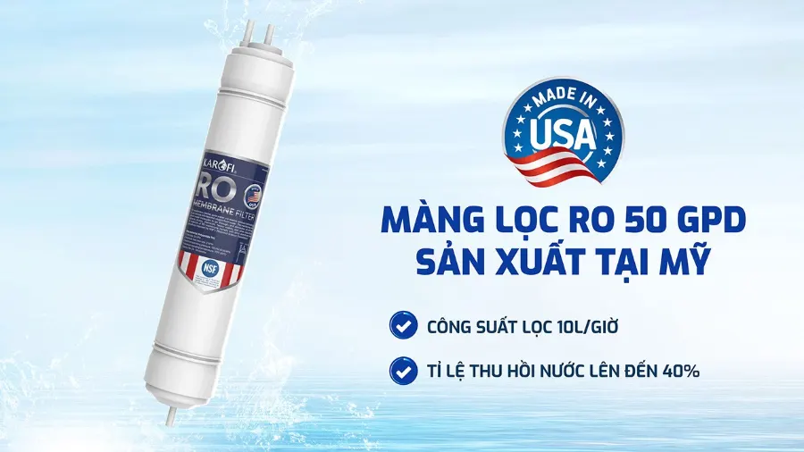 Màng RO nguyên khối sản xuất tại mỹ - Máy lọc nước Karofi KAQ-U03 Pro