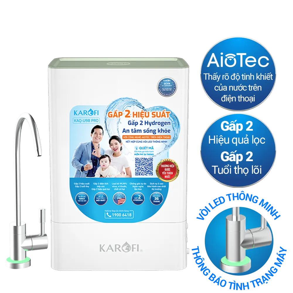Máy lọc nước Karofi KAQ-U98 PRO chính hãng