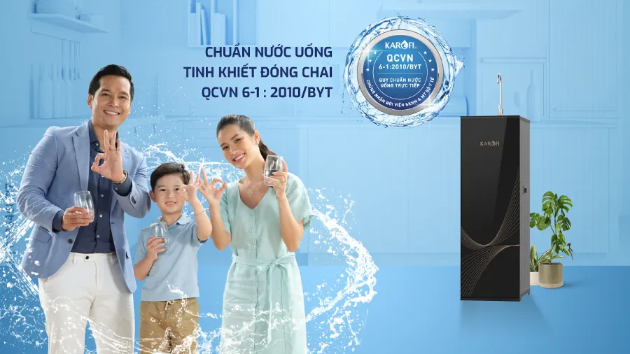 Chuẩn nước uống tinh khiết đóng chai, uống trực tiếp không cần đun sôi - Máy lọc nước Karofi KAQ-X18