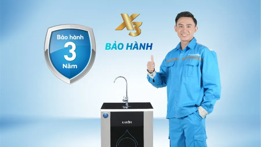 Karofi áp dụng mức bảo hành tối đa cho sản phẩm lên đến 3 năm - Máy lọc nước Karofi ERO110
