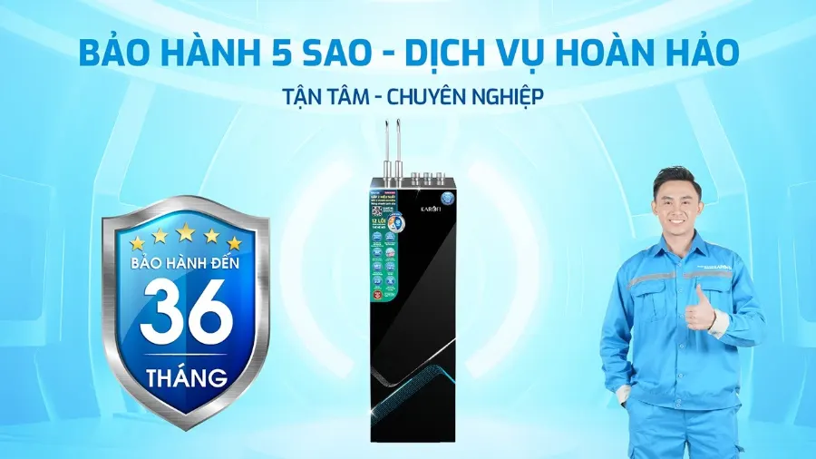 Dịch vụ hoàn hảo - bảo hành 5 sao - Máy lọc nước nóng lạnh Karofi KAD-E58
