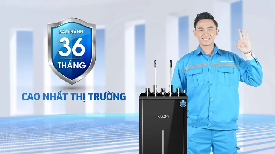 Bảo hành gấp 3 - An tâm sử dụng dài lâu - Máy lọc nước nóng lạnh Karofi KAD-L56