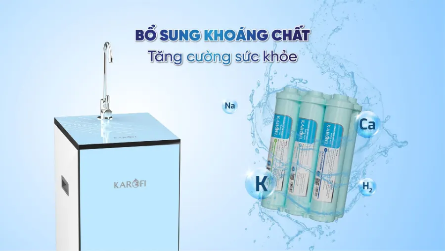 Hệ lõi lọc chức năng HP 6.0: bổ sung khoáng chất, tăng cường sức khỏe - Máy lọc nước Karofi KAQ-L08