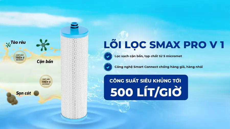 Công suất lọc siêu khủng - đến 500 lít/giờ - Lọc tổng Karofi KBQ-U01