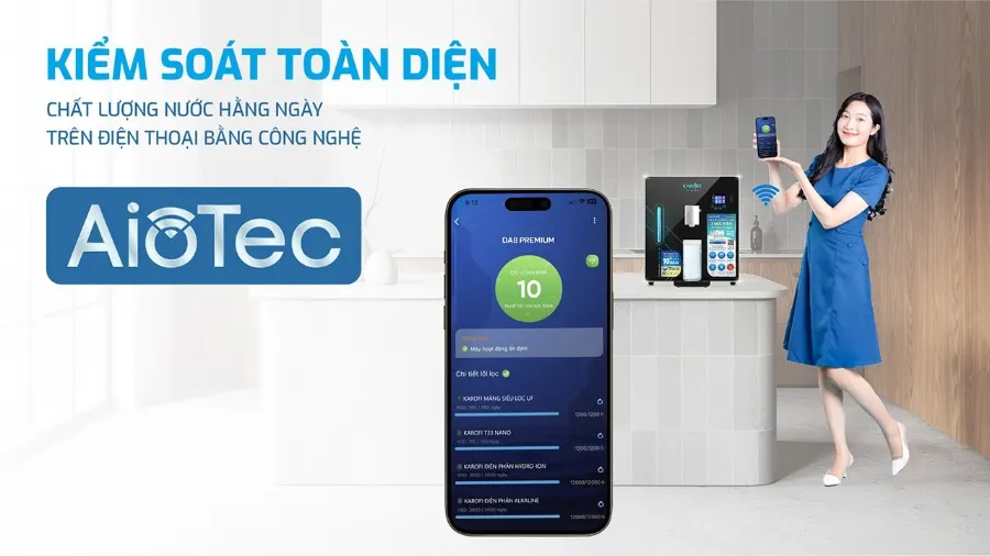 Máy lọc nước Hydro-ion kiềm Karofi DA8 PREMIUM – ket noi aiotec may loc nuoc hydro ion kiem karofi da8 premium