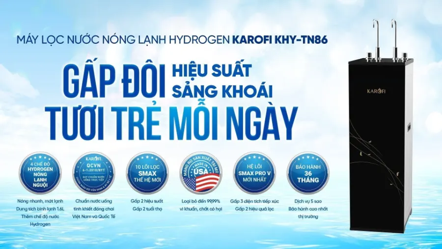 Máy lọc nước nóng lạnh Karofi KHY-TN86 - Máy lọc nước nóng lạnh Karofi KHY-TN86