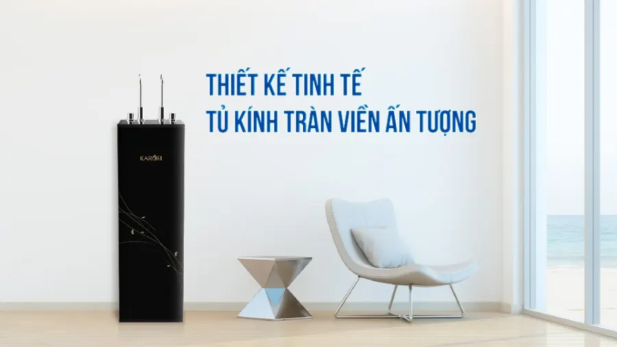 Thiết kế tinh tế - Tủ kính tràn viền ấn tượng - Máy lọc nước nóng lạnh Karofi KHY-TN86